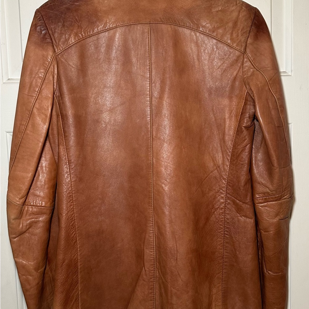 Vintage‎ 60s 70s Berman's Leather Jacket DISTRESSED Brown 10 (fits like a 6). - Picture 7 of 10